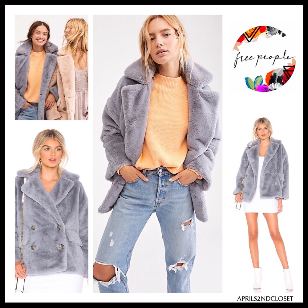 FREE PEOPLE TEDDY COAT JACKET FAUX FUR COAT A3C - Picture 8 of 16